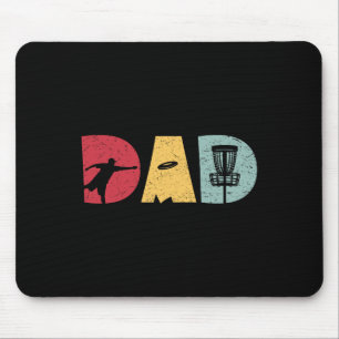Retro Vintage Mens Funny Disc Golf Dad Retro Fathe Mouse Pad