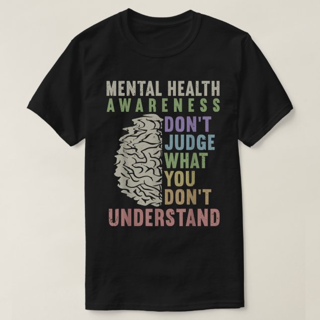 Retro Vintage Mental Health Awareness6202 2795  T-Shirt (Design Front)