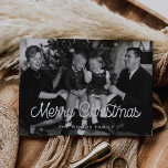Retro Vintage Merry Christmas Family Photo Holiday Card<br><div class="desc">Merry Christmas card! A modern and fun typography for this photo cards collection. To customise with your favourite family picture. You can also easily change the colour of the font or the geometric background to your liking.</div>