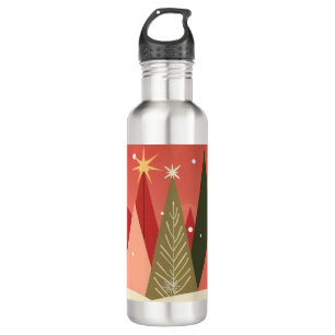 Retro/Vintage Merry Christmas tree 710 Ml Water Bottle