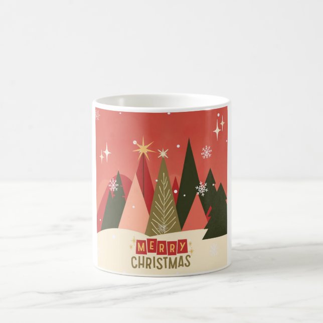 Retro/Vintage Merry Christmas tree Coffee Mug (Center)
