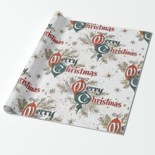 Retro Vintage Merry Christmas Wrapping Paper