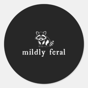 Retro Vintage Mildly Feral Racoon Funny Classic Round Sticker
