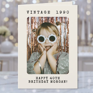 Retro Vintage Milestone Photo Birthday Card