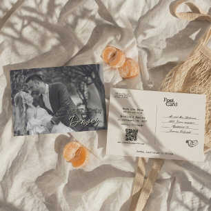 Retro Vintage Minimalist Photo Wedding Meet Us In Save The Date