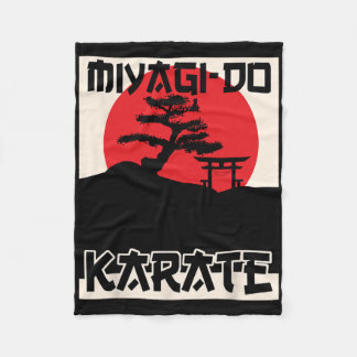 Retro Vintage Miyagi-do Karate Life Bonsai Tree Ma Fleece Blanket