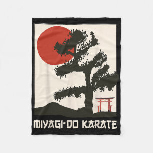 Retro Vintage Miyagi-do Karate Life Bonsai Tree Ma Fleece Blanket