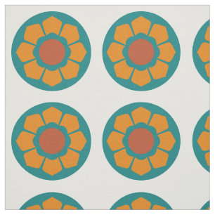 Retro Vintage Mod Flower Pattern Fabric