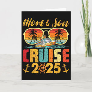 Retro Vintage Mom And Son Cruise 2025 Mama Mothers Card