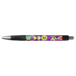 Retro Vintage monogrammed Colourful Teacher Pen