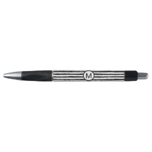 Retro Vintage monogrammed Teacher Pen Black White
