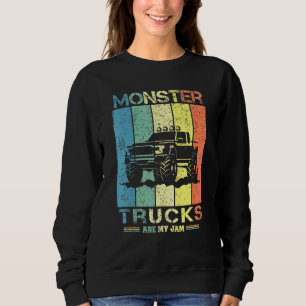 Retro Vintage Monster Truck Are My Jam Sunset Cool Sweatshirt