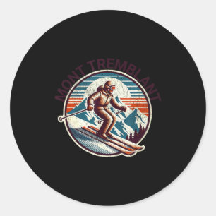 Retro vintage mont tremblant canada ski resort classic round sticker
