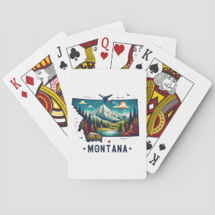 Retro Vintage Montana State Map Playing Cards