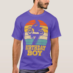 Retro Vintage Motocross 7th Birthday 7 Year Old T-Shirt