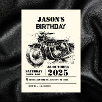 Retro vintage Motorcycle custom biker birthday