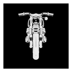 Retro Vintage Motorcycle I love my Motorbik Poster