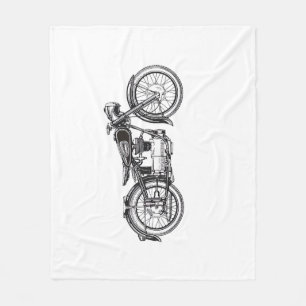 Retro Vintage Motorcycle _ I Love My Motorcycle Fleece Blanket