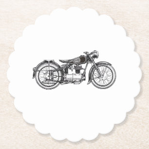 Retro Vintage Motorcycle _ I Love My Motorcycle Paper Coaster
