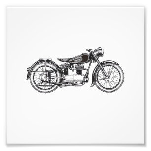 Retro Vintage Motorcycle _ I Love My Motorcycle Photo Print