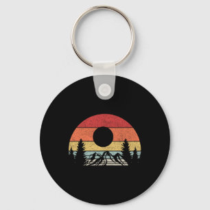 Retro Vintage Mountain Camping Hiking Key Ring