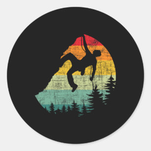 Retro Vintage Mountain Climber - Rock Climbing Bou Classic Round Sticker