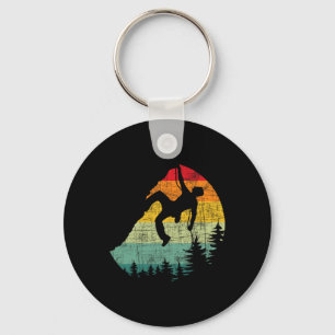 Retro Vintage Mountain Climber - Rock Climbing Bou Key Ring
