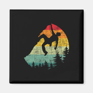 Retro Vintage Mountain Climber - Rock Climbing Bou Magnet