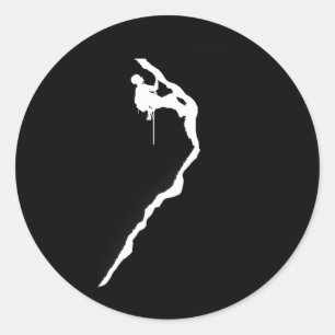 Retro Vintage Mountain Climbing Rock Climber Lover Classic Round Sticker