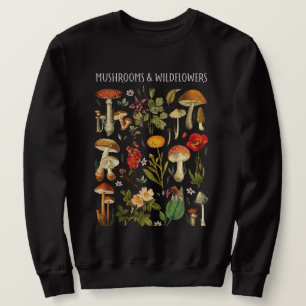 Retro Vintage Mushrooms and Wildflowers Chart Sweatshirt