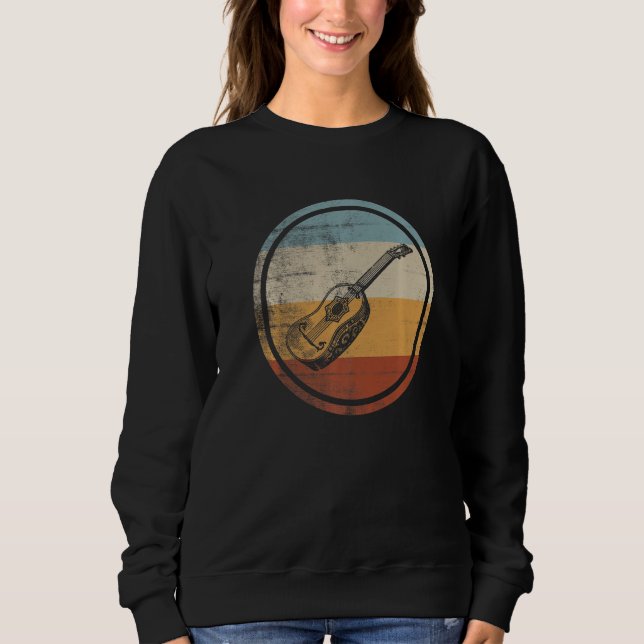 Retro Vintage Musicians Guitarists French Guitar   Sweatshirt (Front)