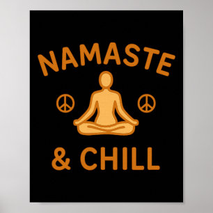 Retro Vintage Namaste And Chill Meditation And Yog Poster
