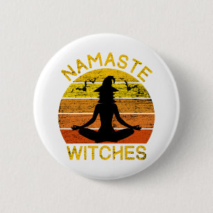 Retro Vintage Namaste Witches Halloween Men Women 6 Cm Round Badge