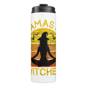Retro Vintage Namaste Witches Halloween Men Women Thermal Tumbler