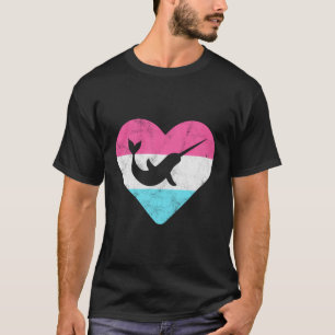 Retro Vintage Narwhal Gift For Women Or Girls T-Shirt