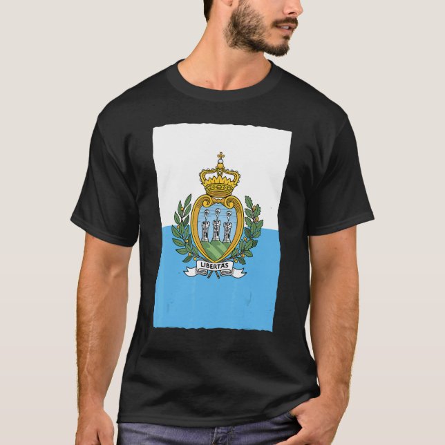 Retro Vintage National Flag San Marino T-Shirt (Front)