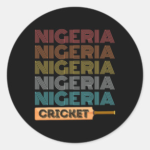 Retro Vintage Nigeria Cricket  Classic Round Sticker