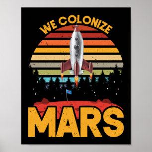 Retro Vintage Occupy Mars 2020 Planet Martian Poster