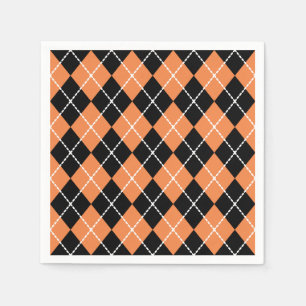 Retro Vintage Orange Happy Halloween Party Napkins