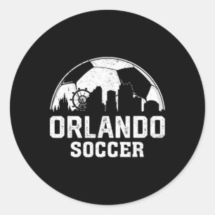 Retro Vintage Orlando Soccer Footbyll Sports Lover Classic Round Sticker