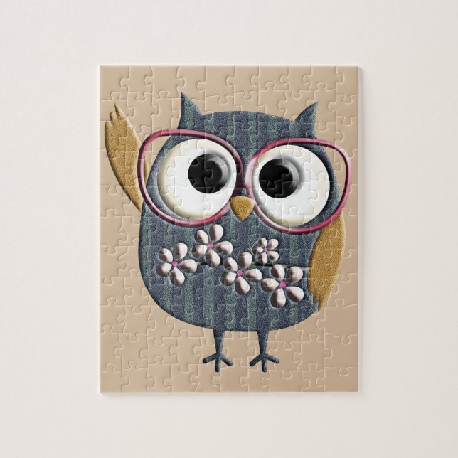 Retro Vintage Owl Jigsaw Puzzle (Vertical)