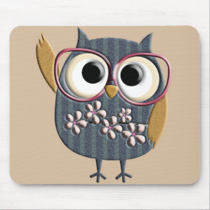 Retro Vintage Owl Mouse Pad