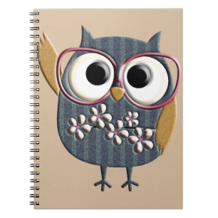 Retro Vintage Owl Notebook