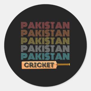 Retro Vintage Pakistan Cricket  Classic Round Sticker