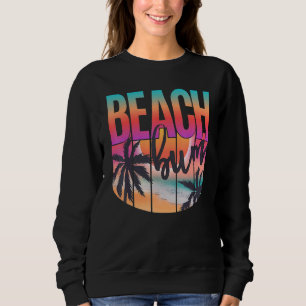 Retro Vintage Palm Tree Beach Bum Summer Vacation Sweatshirt