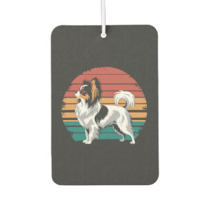 Retro Vintage Papillon Dog Lover Animal Papillon Car Air Freshener