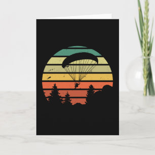 Retro Vintage Paragliding Sunset Gift Card