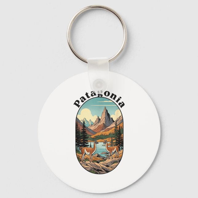 Retro Vintage Patagonia Outdoor  Key Ring (Front)