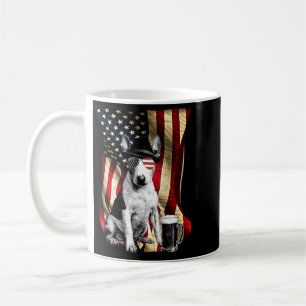 Retro Vintage Patriotic Bull Terrier Dog Usa Flag Coffee Mug