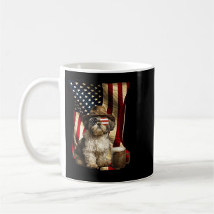Retro Vintage Patriotic Shih Tzu Dog Usa Flag July Coffee Mug